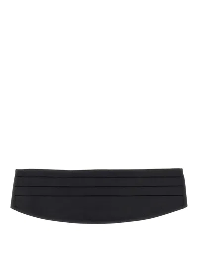 Dolce & Gabbana Silk Satin Cummerbund Belt In Black