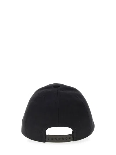 Courrèges Structured Black Cotton Baseball Cap With Embroidered Logo In Black