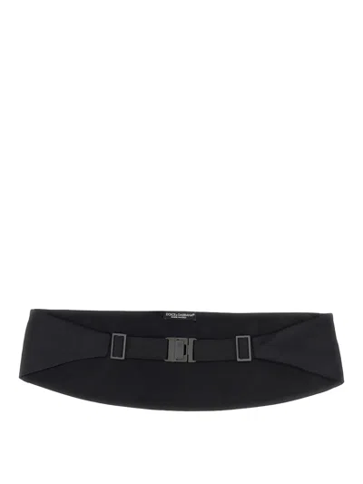 Dolce & Gabbana Silk Satin Cummerbund Belt In Black