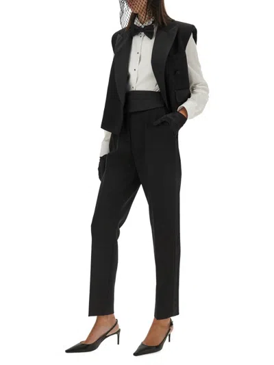 Dolce & Gabbana Silk Satin Cummerbund Belt In Black