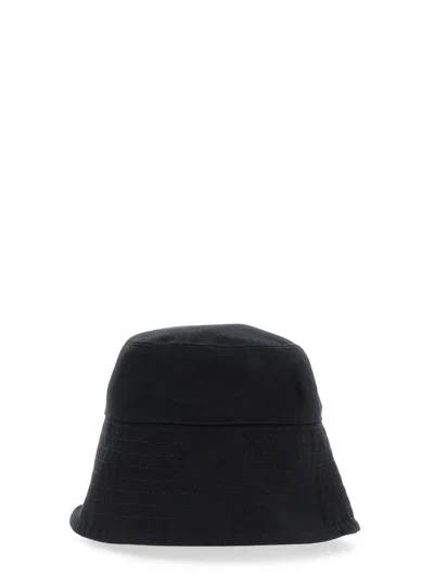 Patou Bucket Hat Cotton Curved Brim In Black