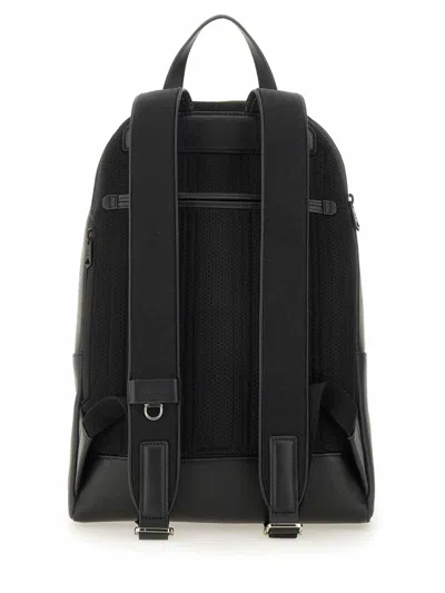 Paul Smith Signature Stripe Leather Backpack In Black