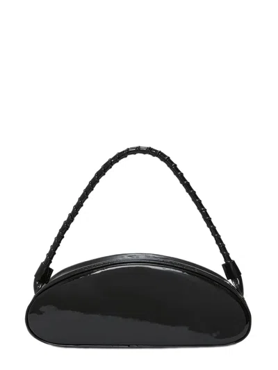 Msgm Logo-debossed Leather Tote Bag In Black