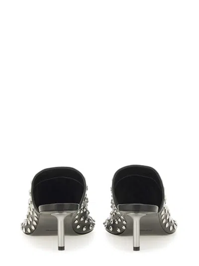 Jil Sander Black 60 Leather Studded Mules In Black