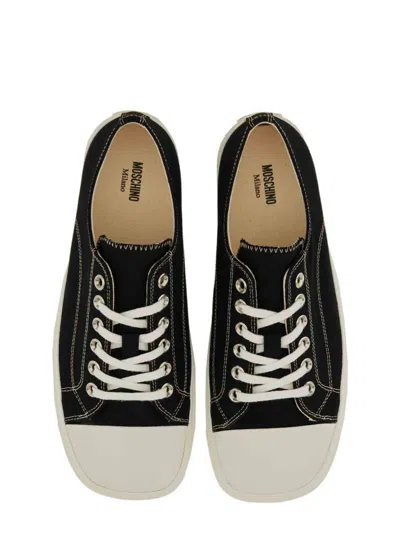 Moschino Square-toe Sneakers In Black