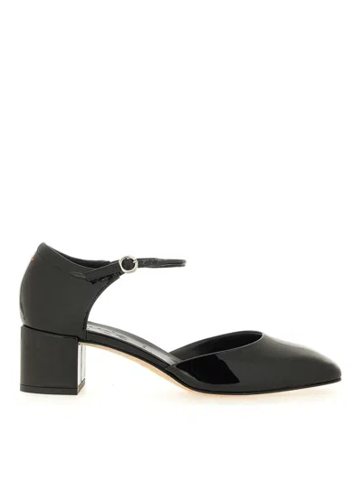 Aeyde 45mm Magda Nappa Leather Heels In Black