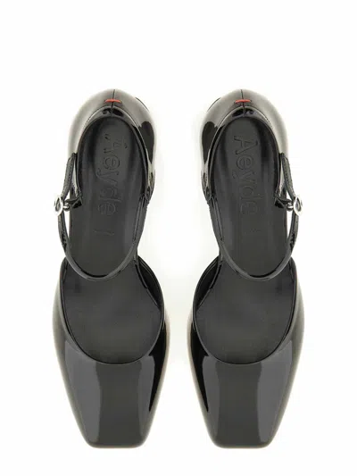 Aeyde 45mm Magda Nappa Leather Heels In Black