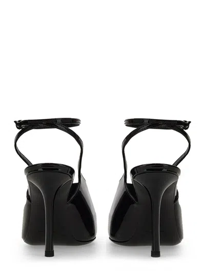 Givenchy Brushed Leather Slingbacks With 10cm Ankle Strap In Black