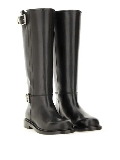 Givenchy Voyou Flat Boots In Leather In Black