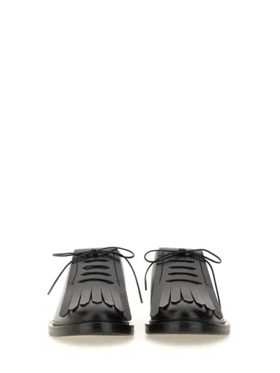 Max Mara Leather Derby. In Black