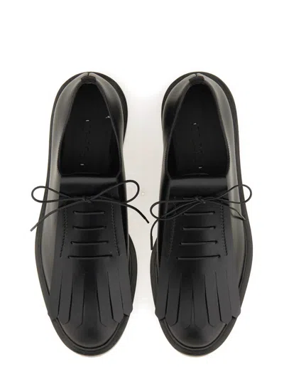 Max Mara Leather Derby. In Black