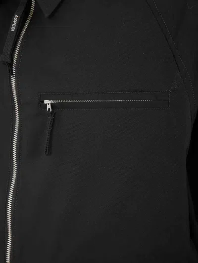 Aspesi Giubbotto Taharu In Twill Di Tessuto Tecnico - Nero In Black