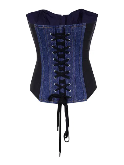 Jean Paul Gaultier Corpetto In Denim  Donna In Black