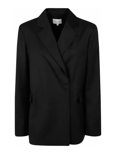 Loulou Studio Arlo Double Breast Wool Blazer In Black