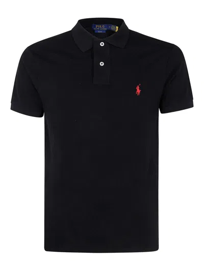 Polo Ralph Lauren Embroidered-logo Polo Shirt In Black