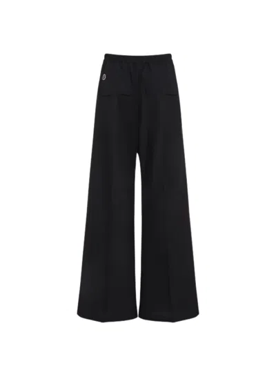 Rick Owens Wide Bela Cotton Poplin Pants In Black
