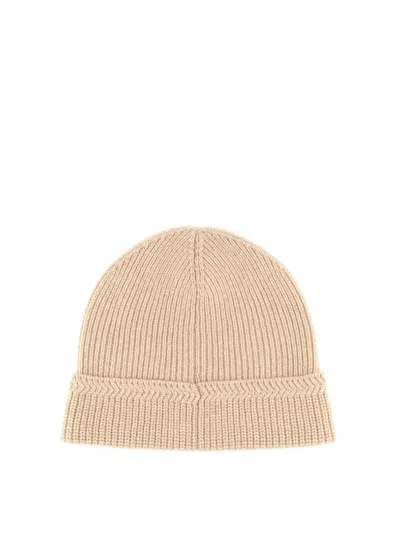 Tom Ford Cashmere Beanie Hat Turn-up Brim In Beige