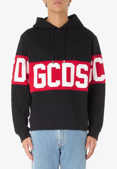 Gcds Logo Hoodie In Nero