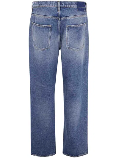 Golden Goose Denim Pants With Classic Five-pocket Design And Distinctive Patch In Blue