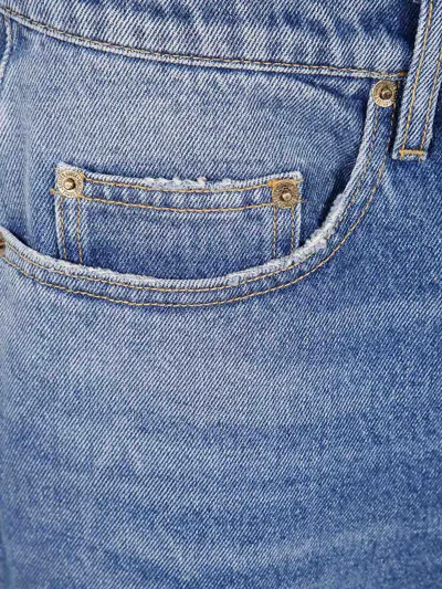 Golden Goose Denim Pants With Classic Five-pocket Design And Distinctive Patch In Blue