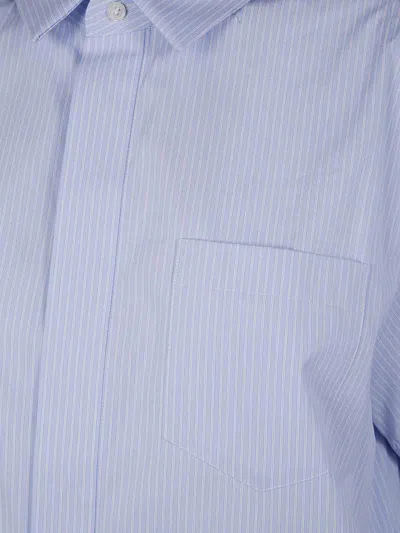 Sacai Cotton Popeline Midi Dress In Blue