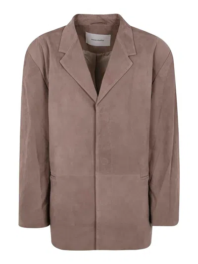 Entire Studios Single Breasted Blazer Back Vent In Brown