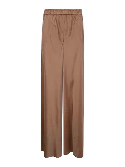 Giorgio Armani Flared Leg Red Clay Trousers In Brown