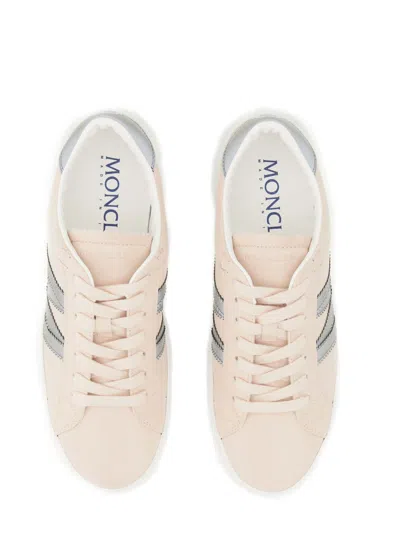 Moncler Monaco M Faux-leather Sneakers In Pink