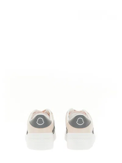 Moncler Monaco M Faux-leather Sneakers In Pink
