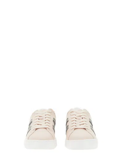 Moncler Monaco M Faux-leather Sneakers In Pink