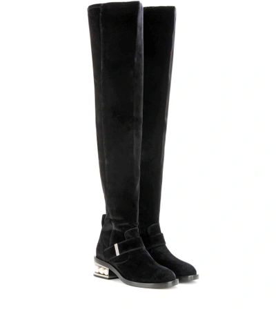 Shop Nicholas Kirkwood Velvet Over-the-knee Boots In Llack