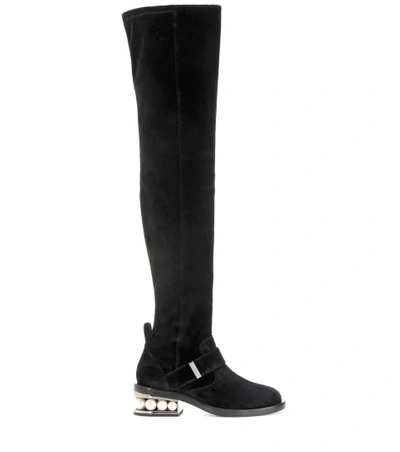 Shop Nicholas Kirkwood Velvet Over-the-knee Boots In Llack