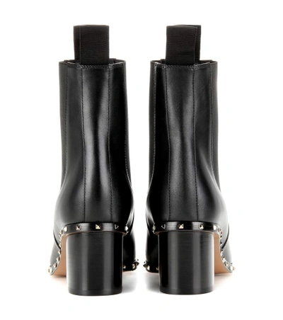 Shop Valentino Garavani Soul Rockstud Leather Ankle Boots In Llack