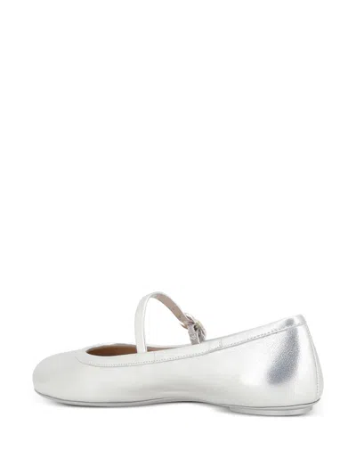 Gianvito Rossi Carla Ballet Flats In Silver