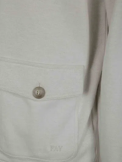 Fay Buttoned Beige Bomber Jacket With Ribbed Details In Neutral