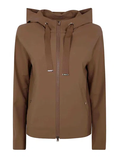 Herno First Act Cropped Jacket In Brown