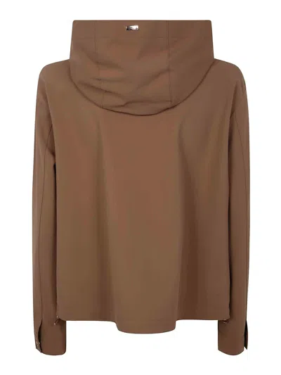 Herno First Act Cropped Jacket In Brown