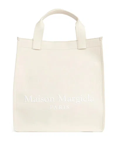 Maison Margiela Vertical Shopping Tote Bag In Nude & Neutrals