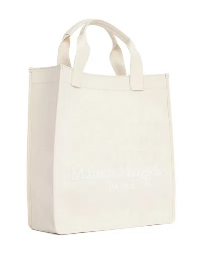 Maison Margiela Vertical Shopping Tote Bag In Nude & Neutrals