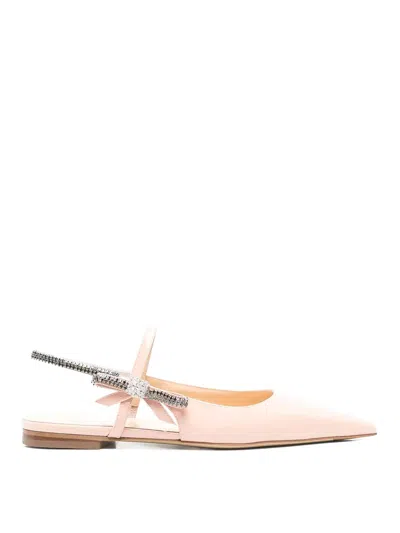 Mach&mach Crystal Cube Slingback Flats 10mm In Nude & Neutrals