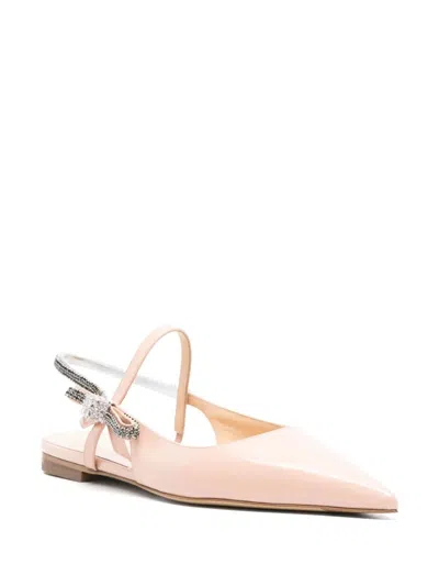 Mach&mach Crystal Cube Slingback Flats 10mm In Nude & Neutrals