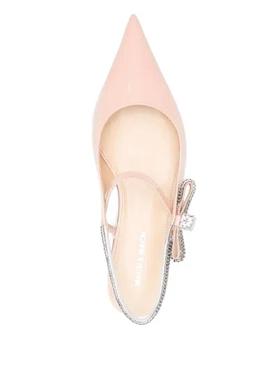 Mach&mach Crystal Cube Slingback Flats 10mm In Nude & Neutrals