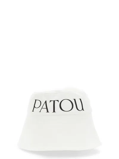 Patou Wide Brim Stitched Design Bucket Hat In Red