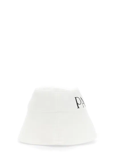 Patou Wide Brim Stitched Design Bucket Hat In Red