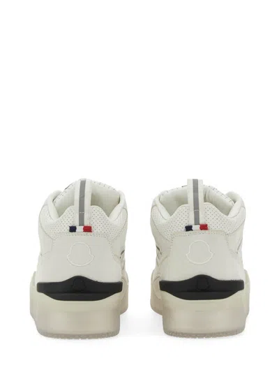 Moncler High Top Pivot Sneakers With Rubber Sole In White