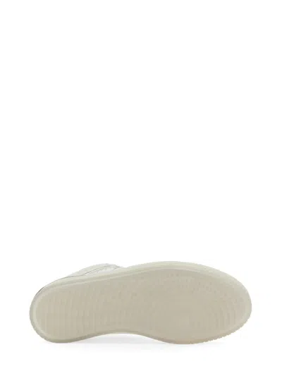 Moncler High Top Pivot Sneakers With Rubber Sole In White