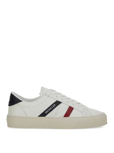 Moncler Petit Monaco Leather Sneakers In White