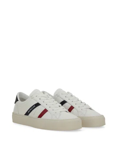 Moncler Petit Monaco Leather Sneakers In White