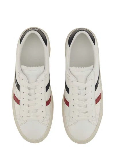 Moncler Petit Monaco Leather Sneakers In White
