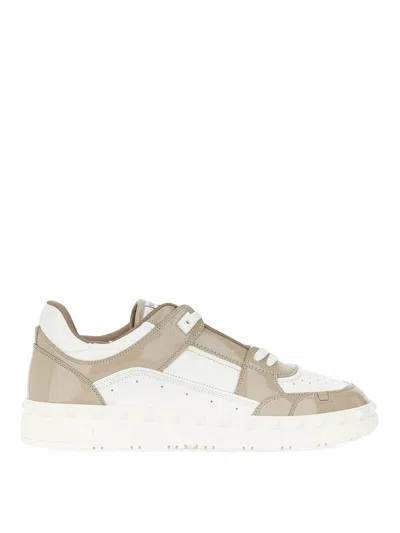 Valentino Garavani Freedots Leather Sneakers In Nude